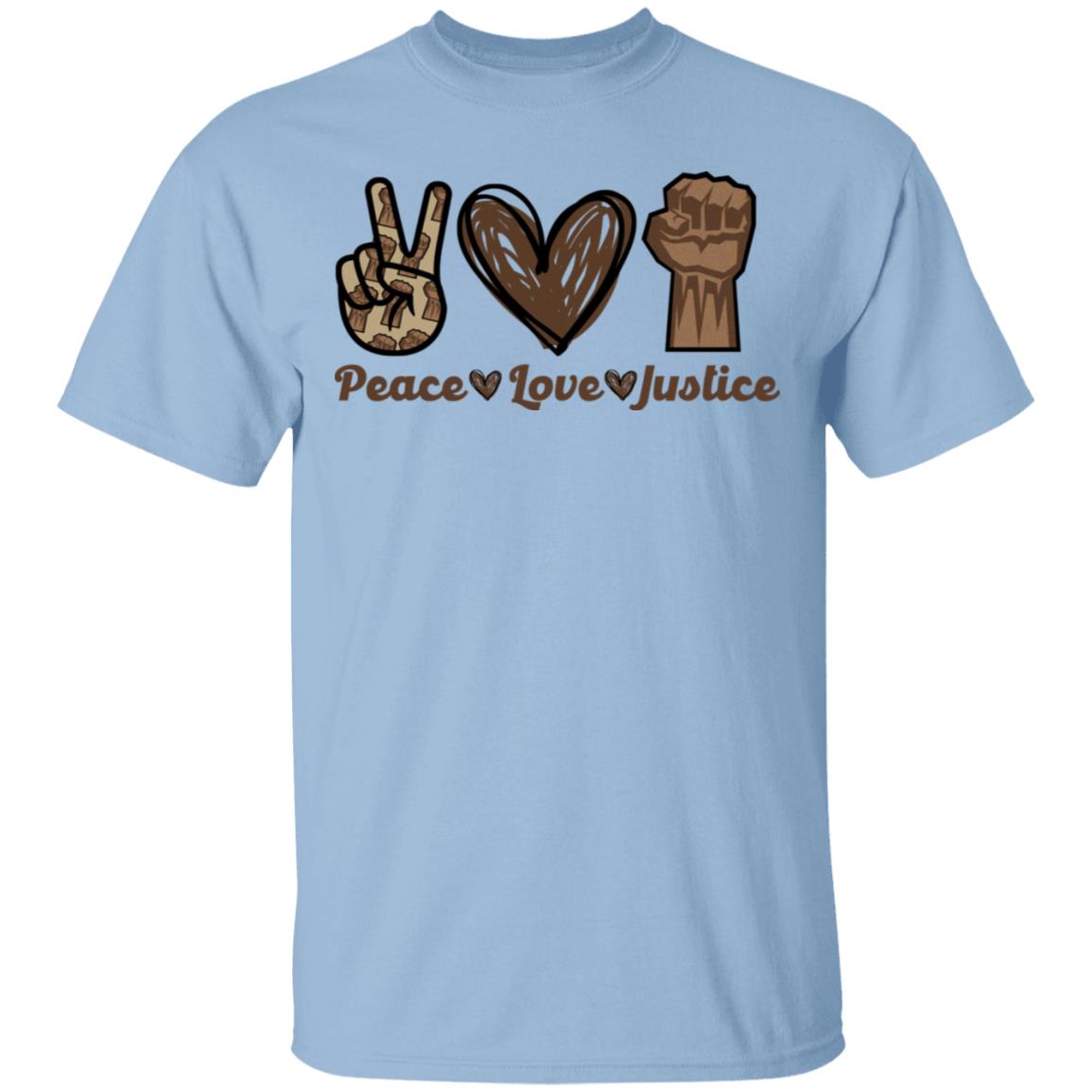 Peace Love Justice - Black Lives-Matter T-Shirt, Light Blue, Unisex T-Shirt