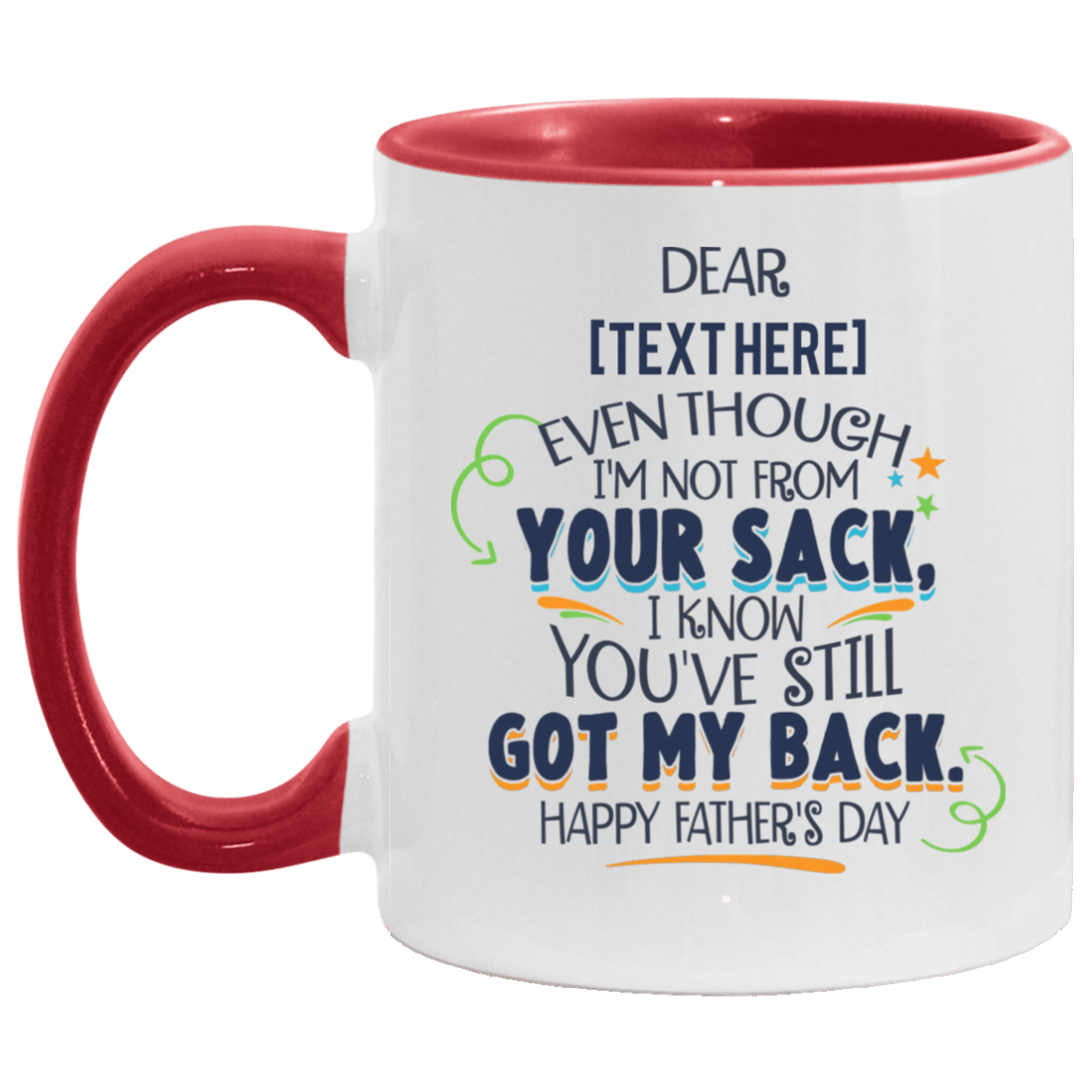 Even Though Personalized Accent Mug, White/Red, 11 oz. Accent Mug