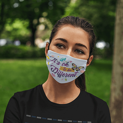 Alternative view of It's Ok To Be Different - Autism Awareness Washable Reusable Custom – Printed Cloth Face Mask Cover