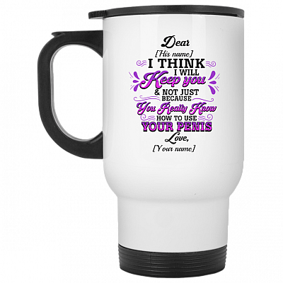 14 oz. White Travel Mug