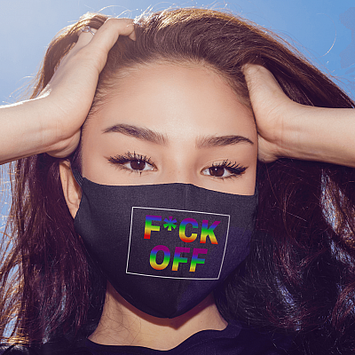 Alternative view of Fuck Off LGBT Pride Sarcastic Novelty Washable Reusable Custom – Printed Cloth Face Mask Cover