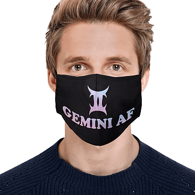 Alternative view of Gemini AF Gemini Horoscope Star Sign Washable Reusable Custom – Printed Cloth Face Mask Cover