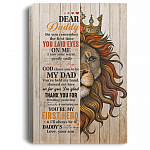 Dear Daddy I Saw Your Warm Gentle Smile Gift For Dad From Son Gallery Wrapped Framed Canvas Prints, White, 0.75'' Framed Canvas