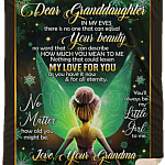 Dear Grand-daughter in My Eyes There Is No One That Can Equal Your Beauty From Grandma Fleece - Mink Sherpa Blanket, White, Sherpa Blanket - 60x80