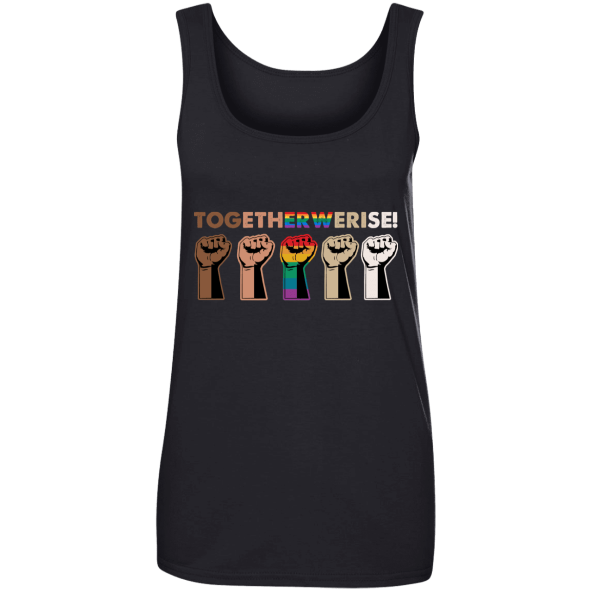 Together We Rise Tank Top - Black Lives Matter Tank Top - Equality Social Justice Tank Top, Black, Ladies Tank Top