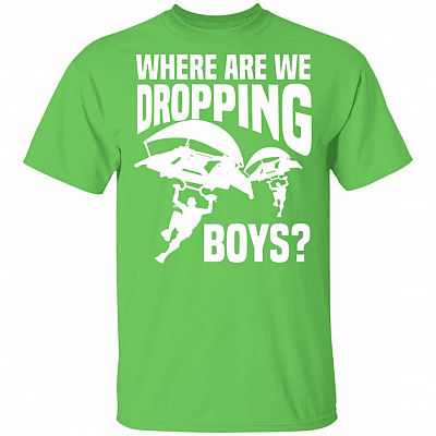 Where We are Dropping Boys T-Shirt, Lime, Unisex T-Shirt