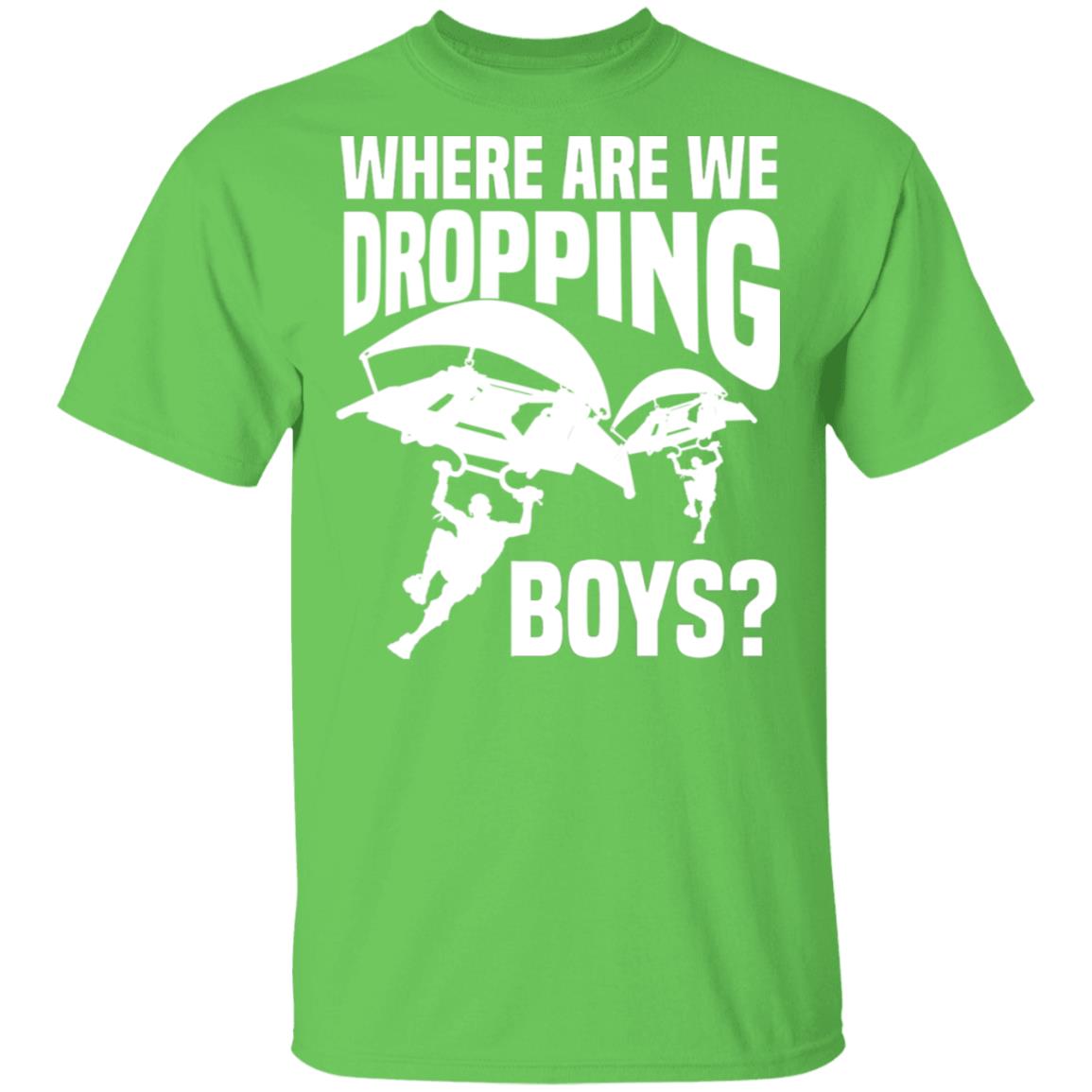 Where We are Dropping Boys T-Shirt, Lime, Unisex T-Shirt