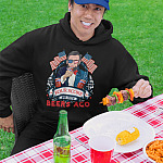 Four Score And Seven Beers Ago Fourth Of July Hoodie Shirt- 4th July American USA Flag Patriotic Gift T-Shirt-pullover-hoodie-mockup-of-a-man-wearing-a-dad-hat-at-a-bbq-party