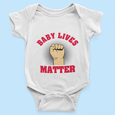 Alternative view of Baby Lives Matter - Raise Hand Anti Abortion Movement Baby Onesie - Baby Toddlers Bodysuit