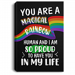 You Are A Magical Rainbow Human I Am So Proud To Have You In My Life Gallery Wrapped Framed Canvas Prints, White, 0.75'' Framed Canvas
