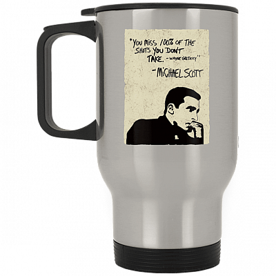 14 oz. Silver Travel Mug