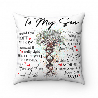 Alternative view of Dad To Son I Hugged This Soft Pillow I Squeezed It Really Tight I Filled It With My Wishes Throw - Decorative Pillow