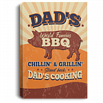 Vintage Dad's BBQ Cooking Stand Back For Grill Lover Gallery Wrapped Framed Canvas Prints, White, 0.75'' Framed Canvas