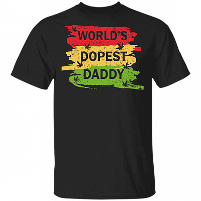 World's Dopest Daddy Funny Vintage Retro 420 Cannabis Gift For Dad T-shirt, Black, Unisex T-Shirt