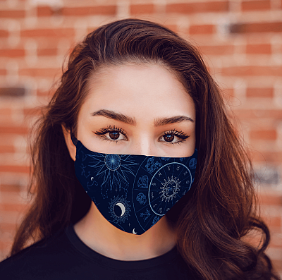 Alternative view of Astrology Horoscope Zodiac Star Sign Washable Reusable Custom – Printed Cloth Face Mask Cover