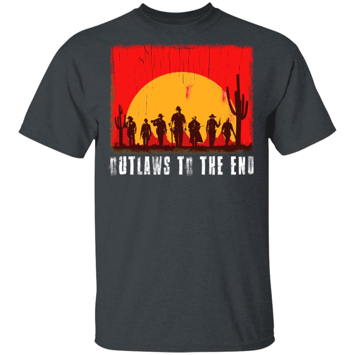 Outlaws to The End T-Shirt, Dark Heather, Unisex T-Shirt