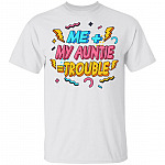 Me Plus Auntie Is Trouble Youth Shirt - Aunt Shirt For Kids, White, Youth T-Shirt