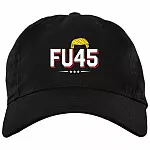FU45 Fuck Trump Twill Cap - High-Profile Snapback -Trucker Hat - Anti-Trump Resist Protest Gift, Black, Brushed Twill Dad Cap