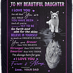 Dad To Daughter I Love You For All That You Are All That You Have Been Fleece Blanket - Premium Sherpa Blanket, White, Cozy Plush Fleece Blanket - 50x60 Dad To Daughter I Love You For All That You Are All That You Have Been Fleece Blanket - Premium Sherpa Blanket, White, Cozy Plush Fleece Blanket - 50x60