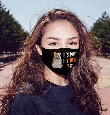 Alternative view of It's Ruff Out Here Funny Dog Mom Gift Washable Reusable Custom – Printed Cloth Face Mask Cover