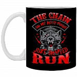 The Chain On My Mood Swing Just Snapped Run Ceramic Coffee Mug - Beer Stein - Water Bottle, Black, 11 oz. White Mug