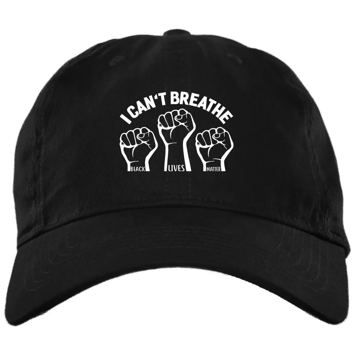 Black Lives Matter Hands Up Hat, Black, Brushed Twill Dad Cap
