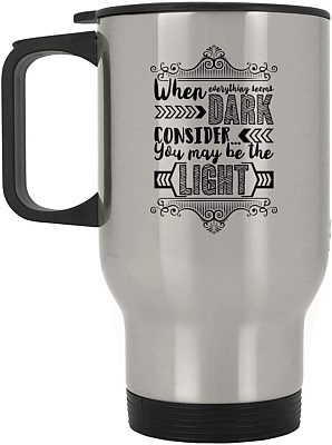 14 oz. Silver Travel Mug