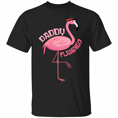 Daddy Flamingo T-Shirt - Funny Father's Day Shirt, Black, Unisex T-Shirt