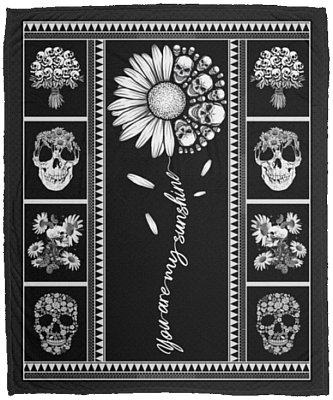 You Are My Sunshine Fleece Blanket - Premium Mink Sherpa Blanket - Woven Blanket, White, Cozy Plush Fleece Blanket - 50x60