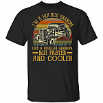 I'm A Hot Rod Grandpa Like a Regular Grandpa But Faster and Cooler T-Shirt - Vintage Shirt for Men, Black, Unisex T-Shirt