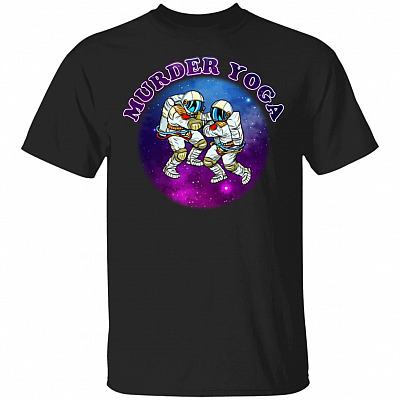 Murder Yoga Astronaut T-Shirt - Vintage Choke Dealer BJJ Shirt, Black, Unisex T-Shirt