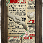 Bonus Dad You May Not Have Given Me the Gift of Life But You Have Made Life Better Fleece Blanket - Premium Mink Sherpa Blanket - Woven Blanket, White, Cozy Plush Fleece Blanket - 50x60 Bonus Dad You May Not Have Given Me the Gift of Life But You Have Made Life Better Fleece Blanket - Premium Mink Sherpa Blanket - Woven Blanket, White, Cozy Plush Fleece Blanket - 50x60