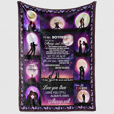 Alternative view of To My Boyfriend You Are My Always And Forever Fleece Blanket - Premium Sherpa Blanket - Woven Blanket