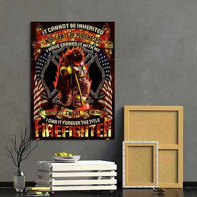 Alternative view of It Cannot Be Inherited Nor Can It Be Purchased Firefighter Prayer Framed Canvas Prints - Unframed Poster