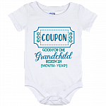 Personalized One Coupon Good for Grandchild Redeem in Gift For New Born Baby Baby Onesie, White, Baby Onesie - 12 Month