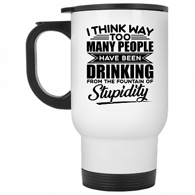 14 oz. White Travel Mug