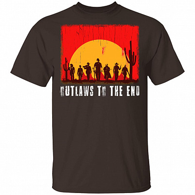 Outlaws to The End T-Shirt, Dark Chocolate, Unisex T-Shirt