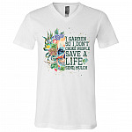 I Garden So I Don't Choke People Save A Life Send Mulch T-Shirt - V-Neck - Funny Gardening Gifts, White, V-Neck T-Shirt