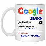 Personalized Search Best Dad Ever Father's Day Gift For Dad Ceramic Coffee Mug - Beer Stein, White, 11 oz. White Mug