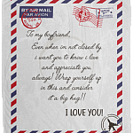 To Boyfriend Even When I'm Not Closed By I Want You To Know I Love Fleece Blanket - Sherpa Blanket, White, Cozy Plush Fleece Blanket - 50x60