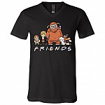 Labyrinth Friends Funny Characters Worm Ludo Hoggle T-Shirt - V-Neck Shirt, Black, V-Neck T-Shirt