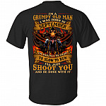I'm A Grumpy Old Man I Was Born In September I'll Just Shoot You Print On Back T-Shirt - Legends Born In September Back Shirt, Black, Unisex T-Shirt