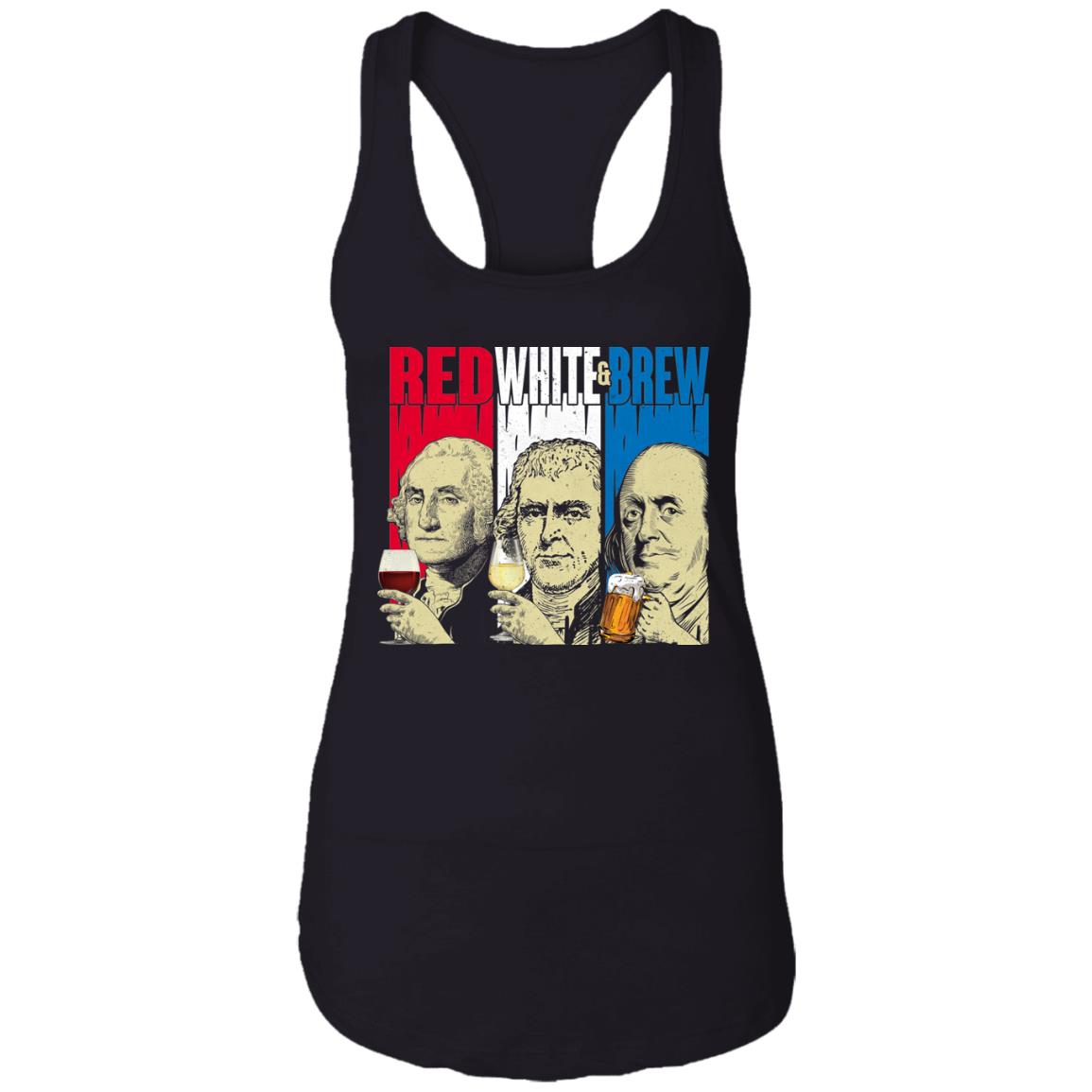 Red White And Brew Drinking Tank Top - 4th of July Tank Top - Funny USA Independence Day American Tank Top, Black, Ladies Racerback Tank Red White And Brew Drinking Tank Top - 4th of July Tank Top - Funny USA Independence Day American Tank Top, Black, Ladies Racerback Tank