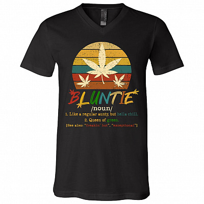 Bluntie Shirt, Black, V-Neck T-Shirt