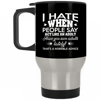 14 oz. Silver Travel Mug