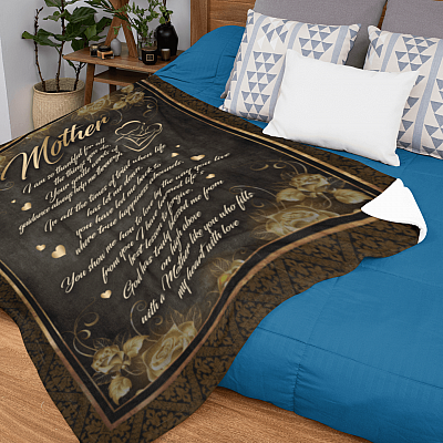 Alternative view of Mother's Day Blanket - Inspirational Mother Poem Fleece Blanket - Family Sherpa Blanket - Woven Blanket