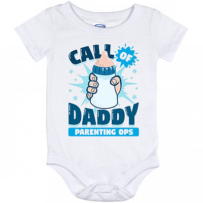 Call of Daddy Parenting Ops Baby Onesie - Baby Infant Bodysuit, White, Baby Onesie - 12 Month