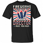 Fireworks Director I Run You Run Vintage T-Shirt - 4th of July Shirt, Black, Unisex T-Shirt