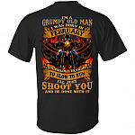 I'm A Grumpy Old Man I Was Born In February I'll Just Shoot You Print On Back T-Shirt - Legends Born In February Back Shirt, Black, Unisex T-Shirt