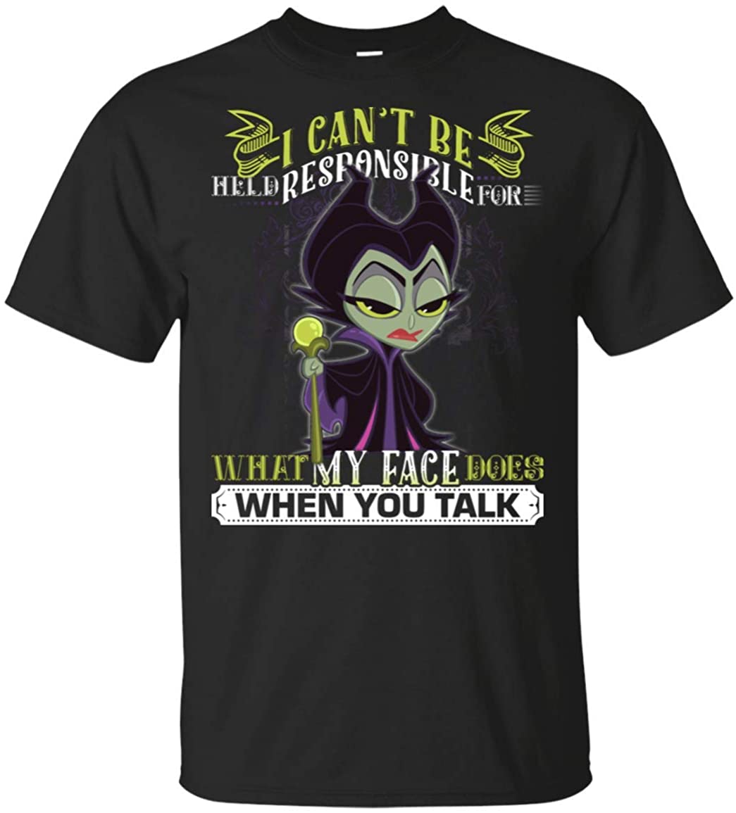 I Can't Be Held Responsible for What My Face Does When You Talk Male-ficent Witch T-Shirt, Unisex T-Shirt, Black